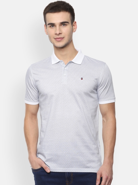 

Louis Philippe Sport Men White & Black Printed Polo Collar T-shirt