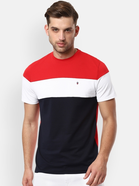 

Louis Philippe Sport Men Red & Black Colourblocked Round Neck Slim Fit T-shirtt