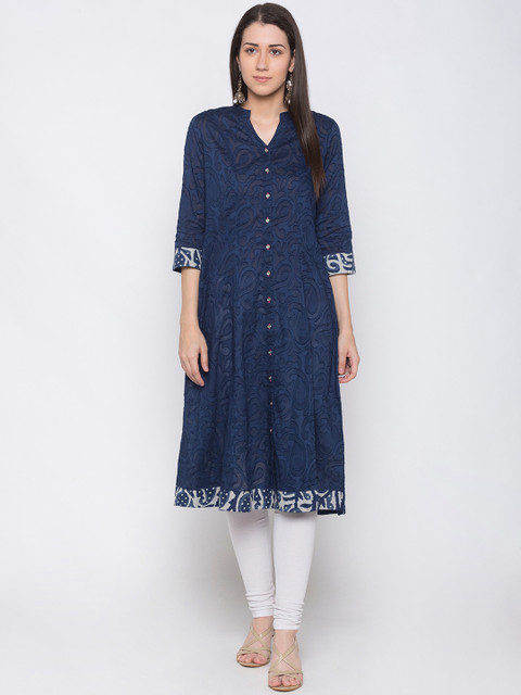 

Globus Women Blue Printed Anarkali Kurta