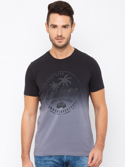 

Globus Men Black & Grey Dyed Slim Fit Round Neck T-shirt