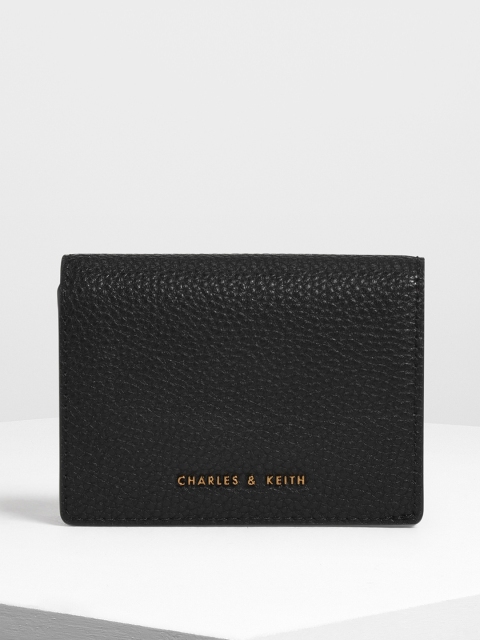 

CHARLES & KEITH Women Black Textured Clutch