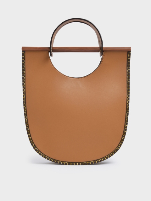 

CHARLES & KEITH Tan Solid Handheld Bag