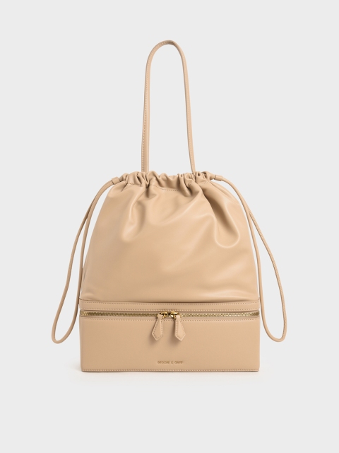 

CHARLES & KEITH Women Beige Solid Handheld Bag