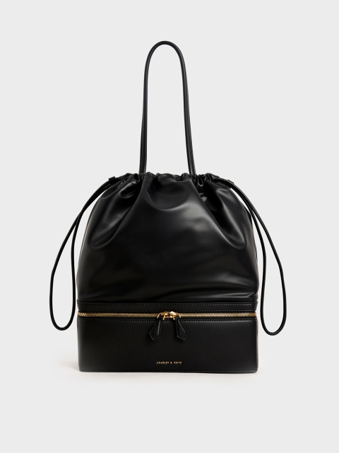

CHARLES & KEITH Women Black Solid Handheld Bag