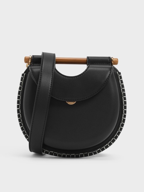 

CHARLES & KEITH Black Solid Sling Bag