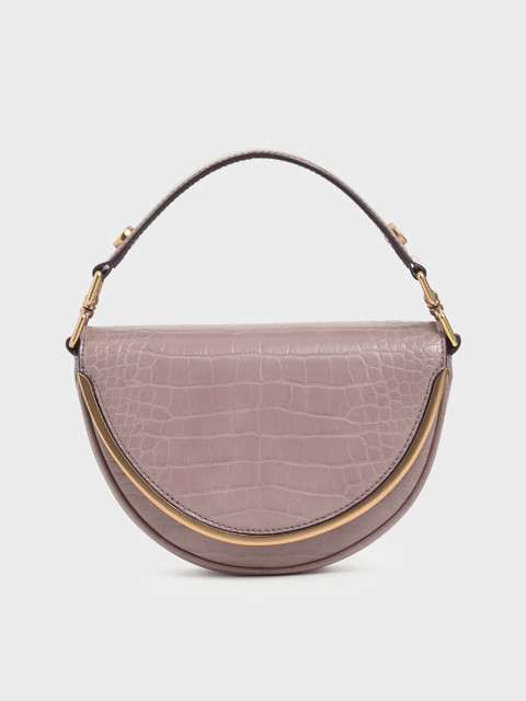 

CHARLES & KEITH Old Rose Pink Animal Skin Textured Sling Bag