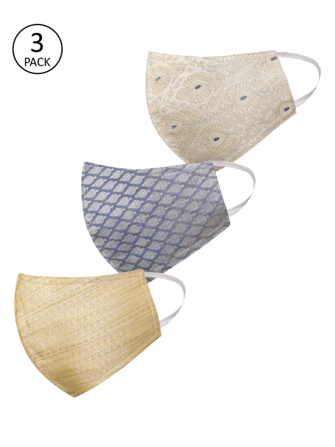 

VASTRAMAY Unisex Pack Of 3 3-Ply Reusable Cloth Masks, Assorted