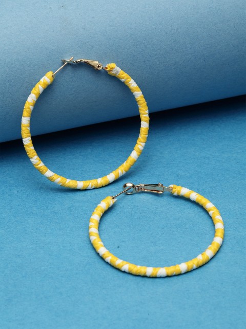 

Madame Yellow & White Circular Hoop Earrings