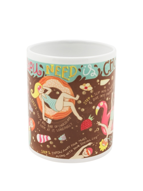 

Chumbak White & Brown Printed Hot Chocolate Coffee Mug