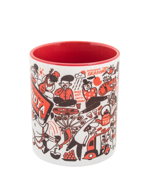 

Chumbak White & Red When In India Printed Coffee Mug