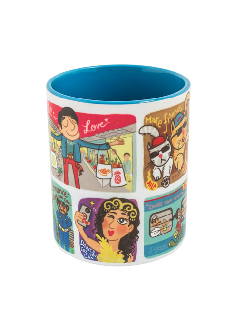 

Chumbak Blue & Brown Printed Life Is Filmy Coffee Mug