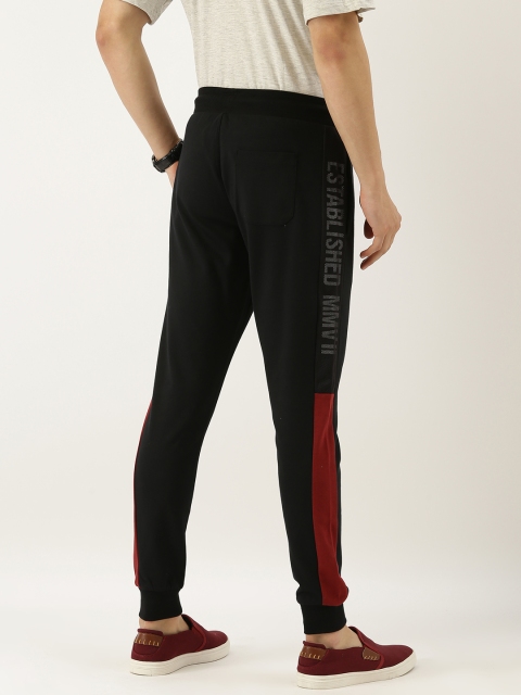 

Being Human Clothing Men Black Solid Slim Fit Joggers with Print Detail