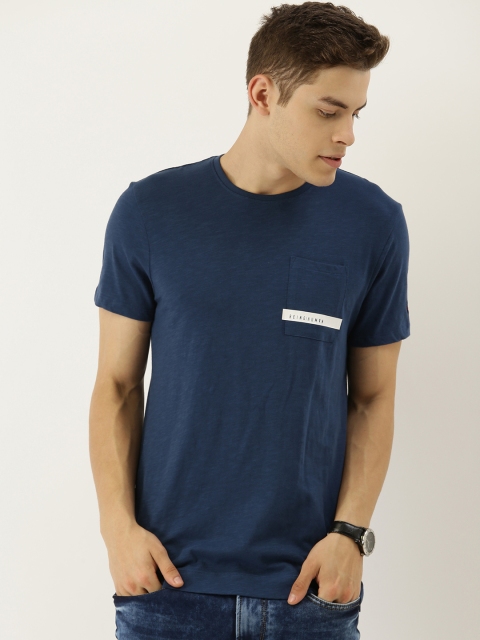 

Being Human Men Navy Blue Solid Round Neck Pure Cotton T-shirt