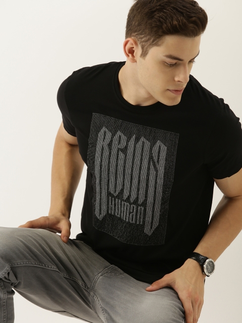 

Being Human Men Black Printed Round Neck T-shirt