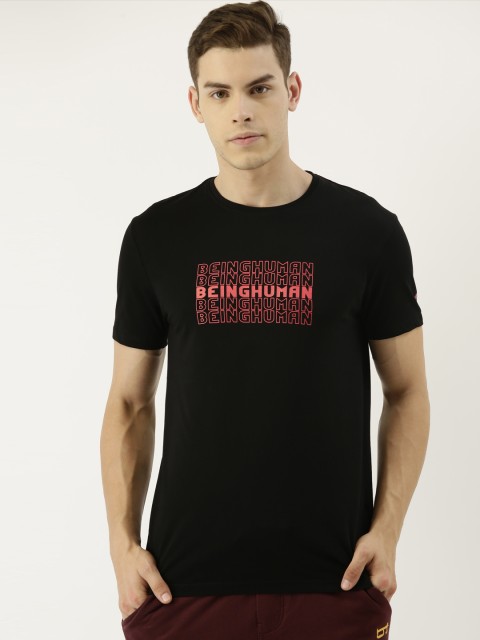 

Being Human Men Black Printed Round Neck T-shirt