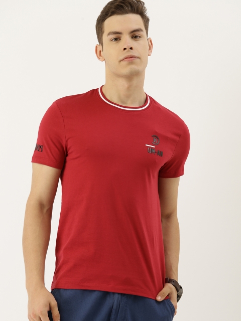 

Being Human Clothing Men Red Solid Round Neck T-shirt