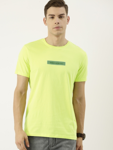 

Being Human Men Fluorescent Green Solid Round Neck T-shirt