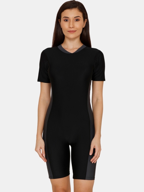 

Zivame Women Black Solid Bodysuit