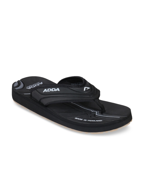 

Adda Men Black Printed Thong Flip-Flops