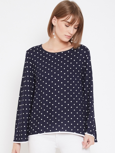 

METTLE Women Navy Blue Printed Top