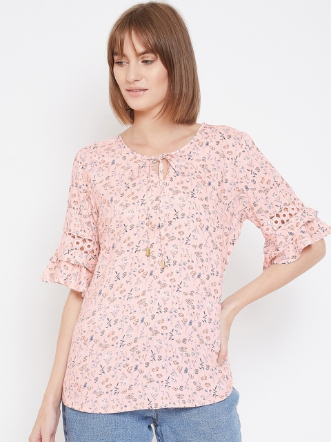 

METTLE Women Peach-Coloured Printed Top