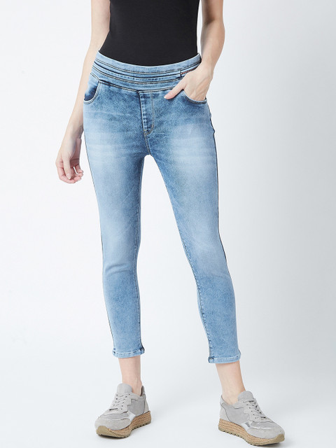 

Devis Women Blue Solid Skinny-Fit Denim Cropped Jeggings