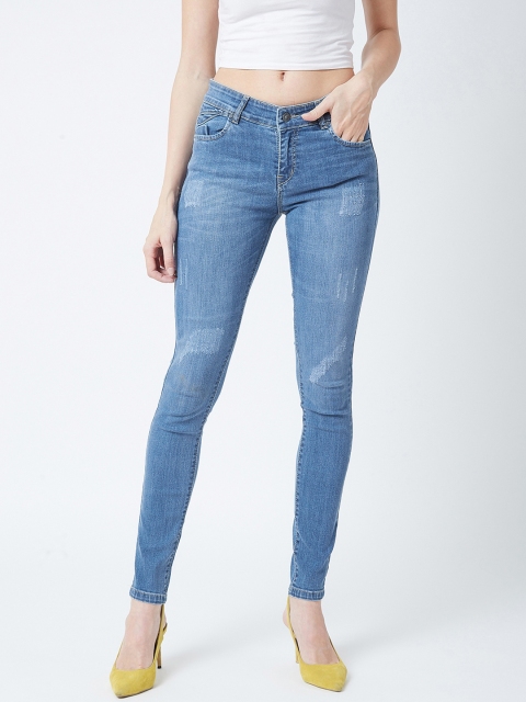 

Devis Women Blue Skinny Fit Mid-Rise Low Distress Stretchable Jeans
