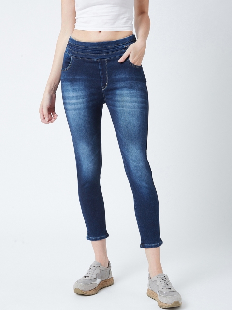 

Devis Women Blue Solid Skinny-Fit Denim Cropped Jeggings