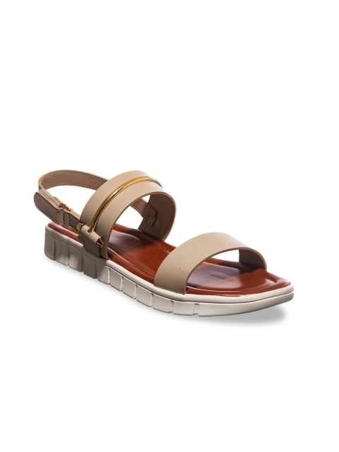 

Khadims Women Beige Solid Open Toe Flats