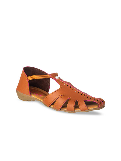 

Khadims Women Tan Brown Solid Open Toe Flats