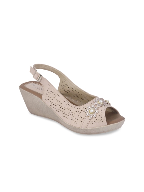 

Khadims Women Pink Embellished Wedge Heels