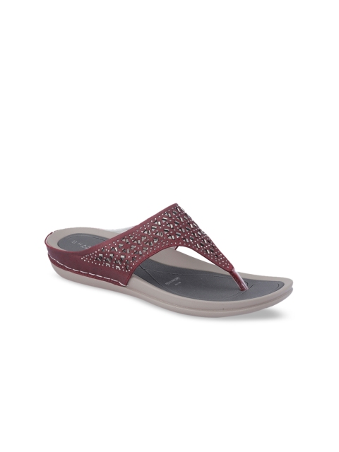 

Khadims Women Maroon Embellished Solid Comfort Heels
