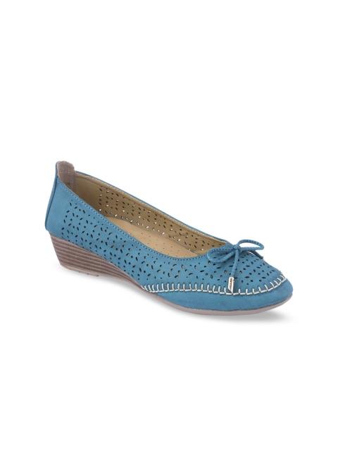 

Khadims Women Blue Textured Pumps