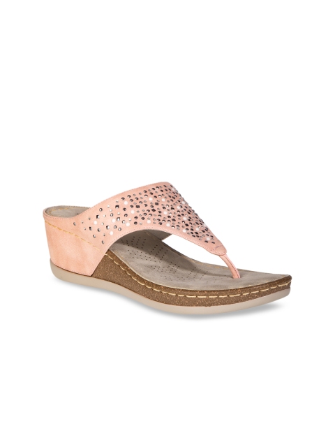

Khadims Women Pink Embellished Wedges