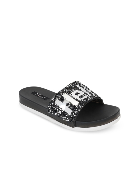 

Kielz Women Black & White Printed Sliders