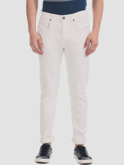 

AD By Arvind Men White Tapered Fit Mid-Rise Clean Look Stretchable Jeans