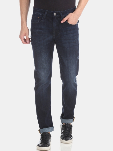 

AD By Arvind Men Navy Blue Slim Fit Mid-Rise Clean Look Stretchable Jeans