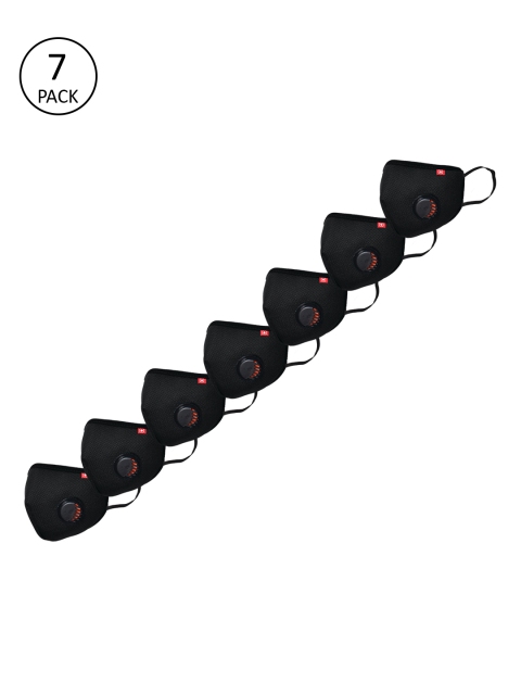 

SWISS MILITARY Unisex 7 Pcs Black 3-Ply Valved Reusable Outdoor Masks