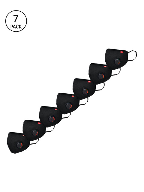 

SWISS MILITARY pack of 7 Black color A95+ 3 Layer outdoor Masks with 1 Respirator