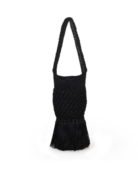 

Diwaah Black Self Design Handheld Bag