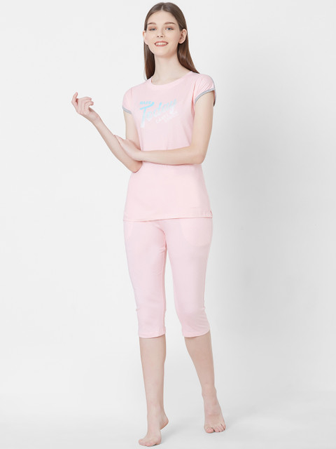 

Sweet Dreams Women Pink Printed Night Suit