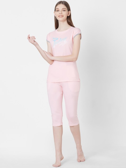 

Sweet Dreams Women Pink Printed Night Suit