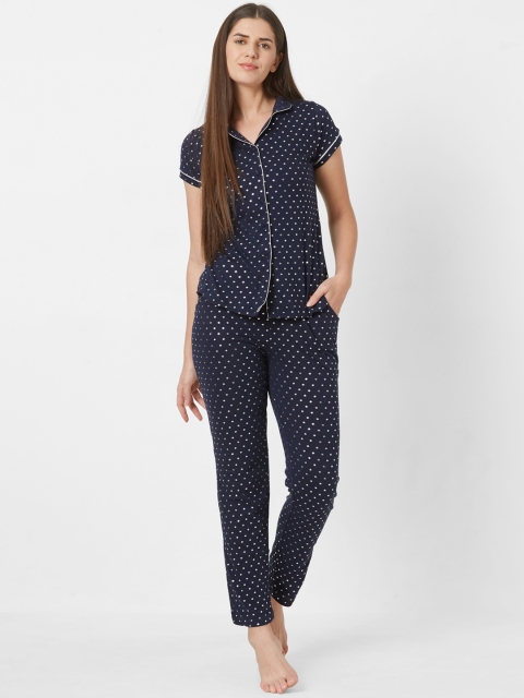 

Sweet Dreams Women Navy Blue Printed Night Suit