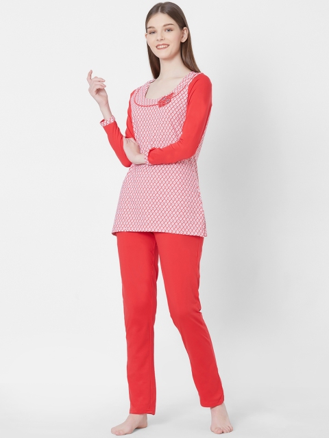 

Sweet Dreams Women Red Printed Night suit