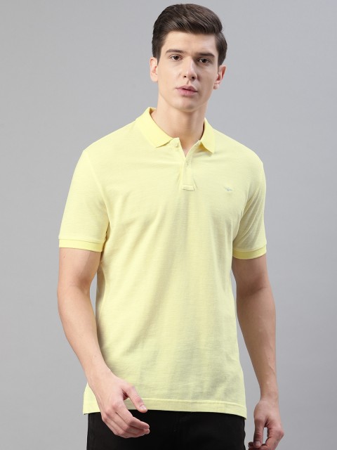 

Park Avenue Men Yellow Solid Slim Fit Polo Collar T-shirt