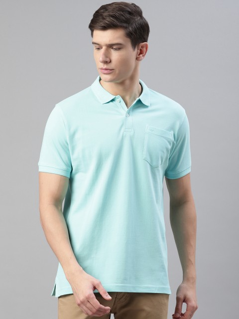 

Park Avenue Men Blue Solid Slim Fit Polo Collar T-shirt