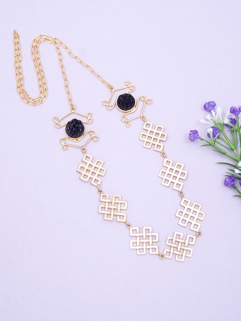 

Golden Peacock Gold-Plated & Black Necklace