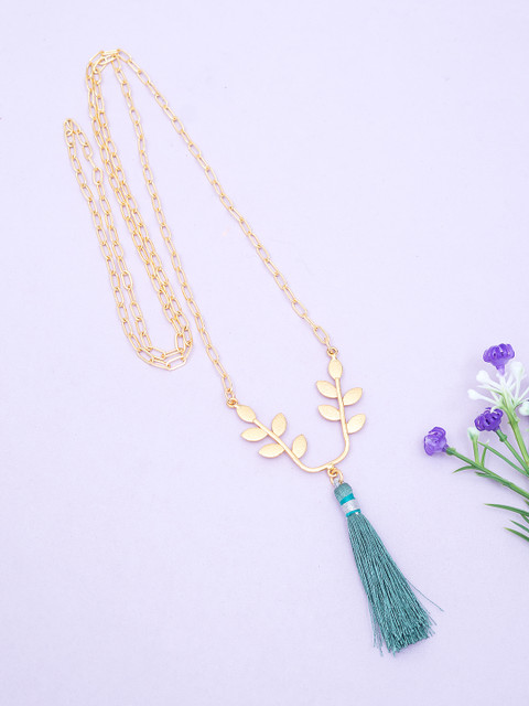 

Golden Peacock Gold-Plated Tasselled Necklace