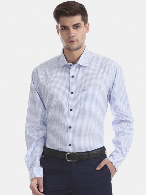

AD By Arvind Men Blue & White Regular Fit Printed Formal Shirt