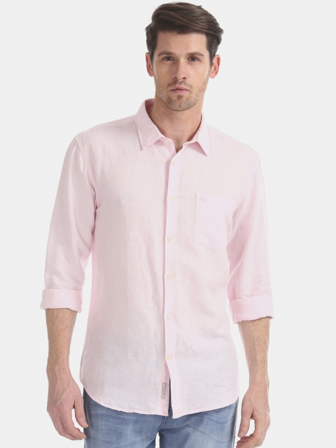 

AD By Arvind Men Pink Slim Fit Solid Casual Shirt